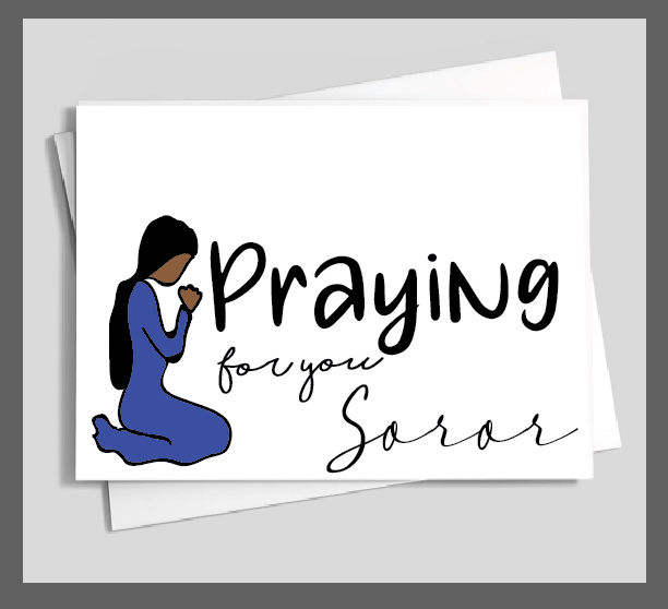 Thumbnail: Praying for you Soror greeting cards by Art by Gigi