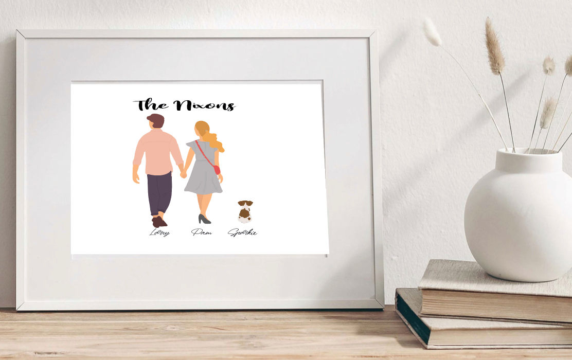 Couples prints with pet (optional) Prints 8x11 with frame