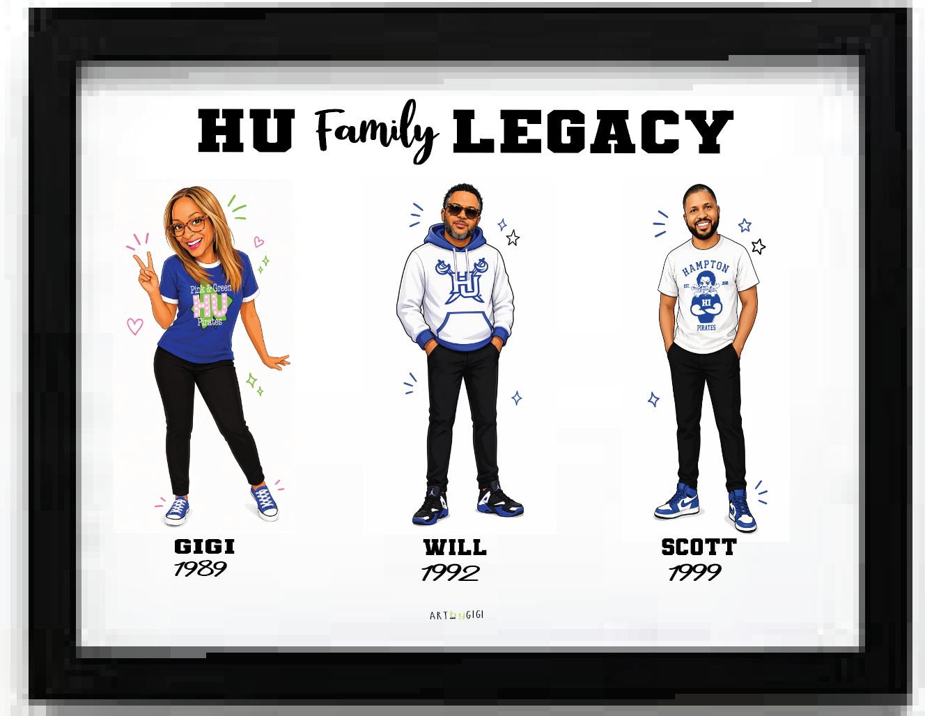 College Legacy Families Prints 8x11 with frame