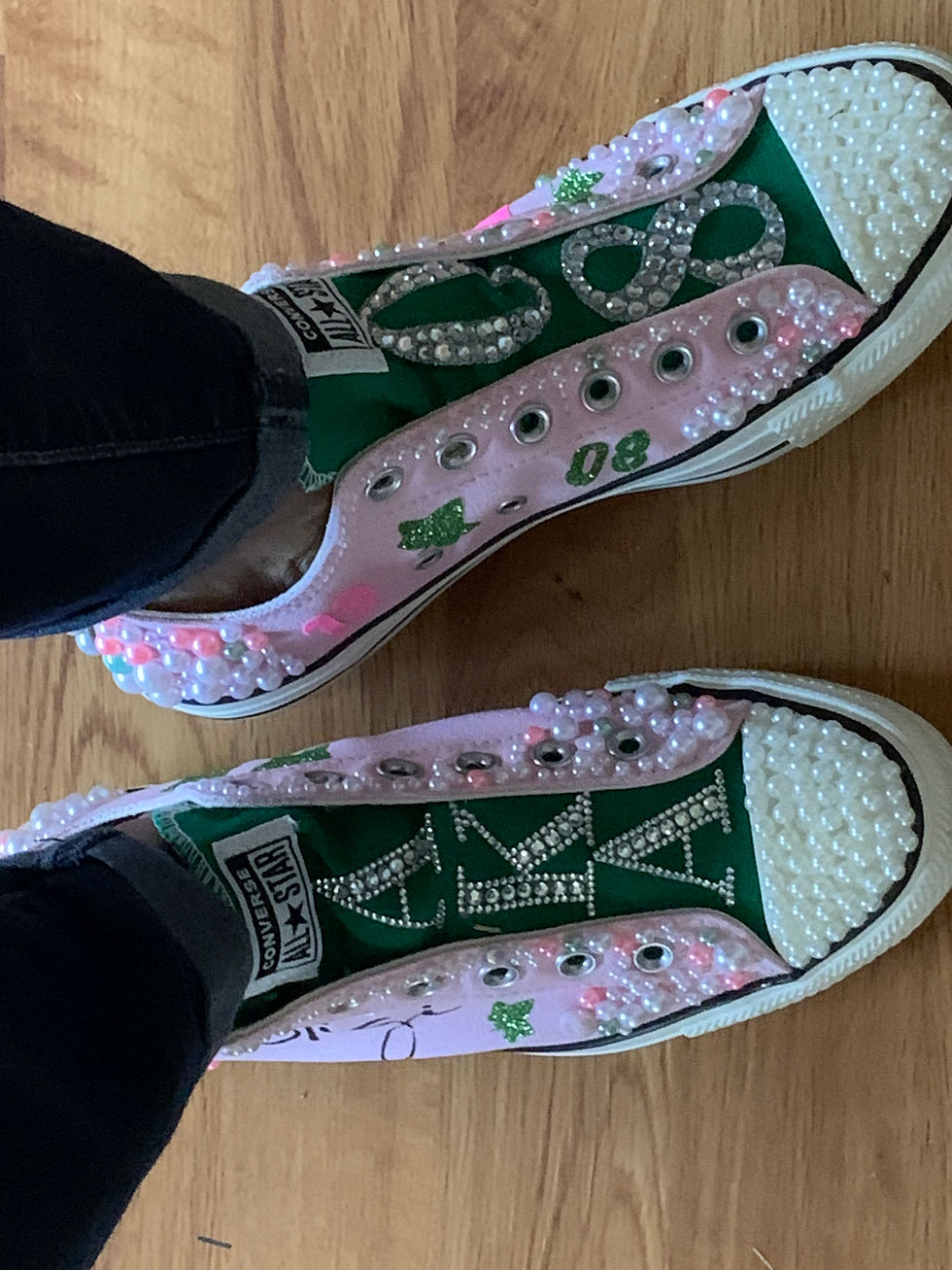 Thumbnail: FULL Pearl bling converse low duel color