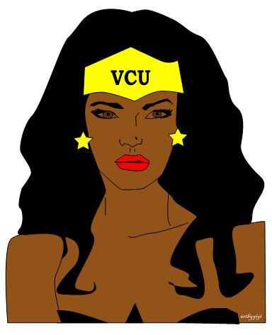 Thumbnail: Super Woman College print with frame 4x6