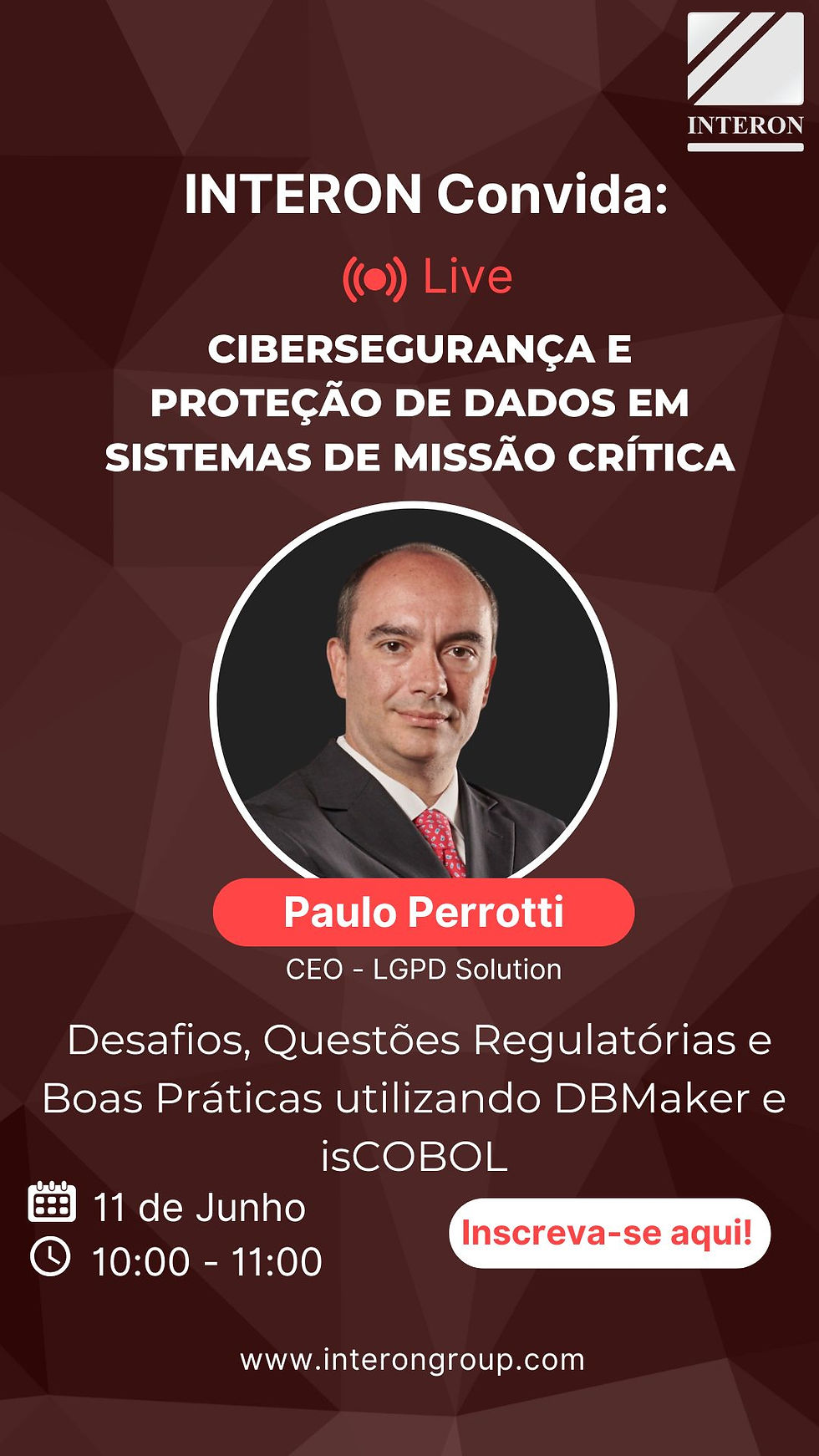 INTERON Live - Cibersegurança e Proteção de dados em sistemas de missão crítica