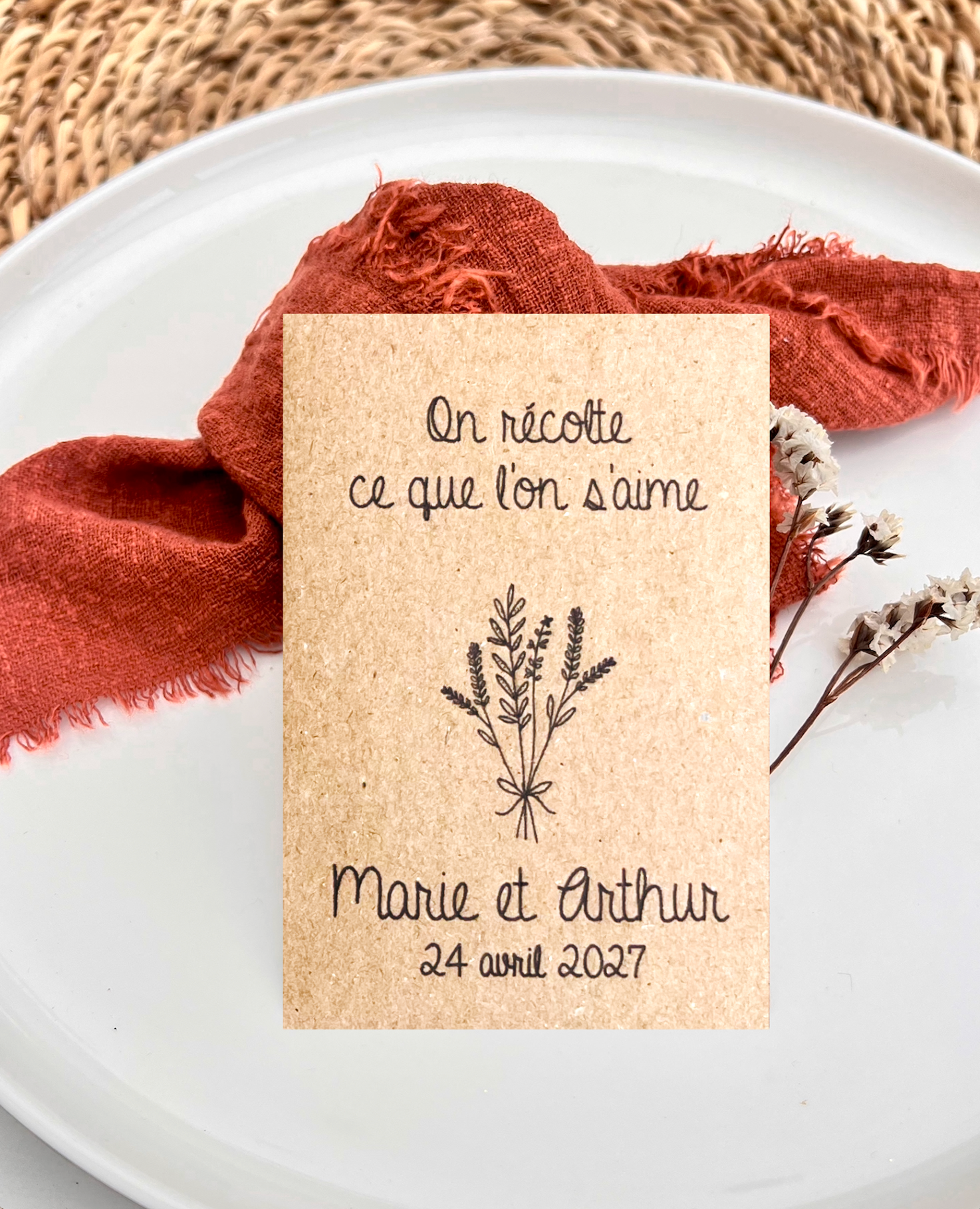 sachet graines mariage boheme
