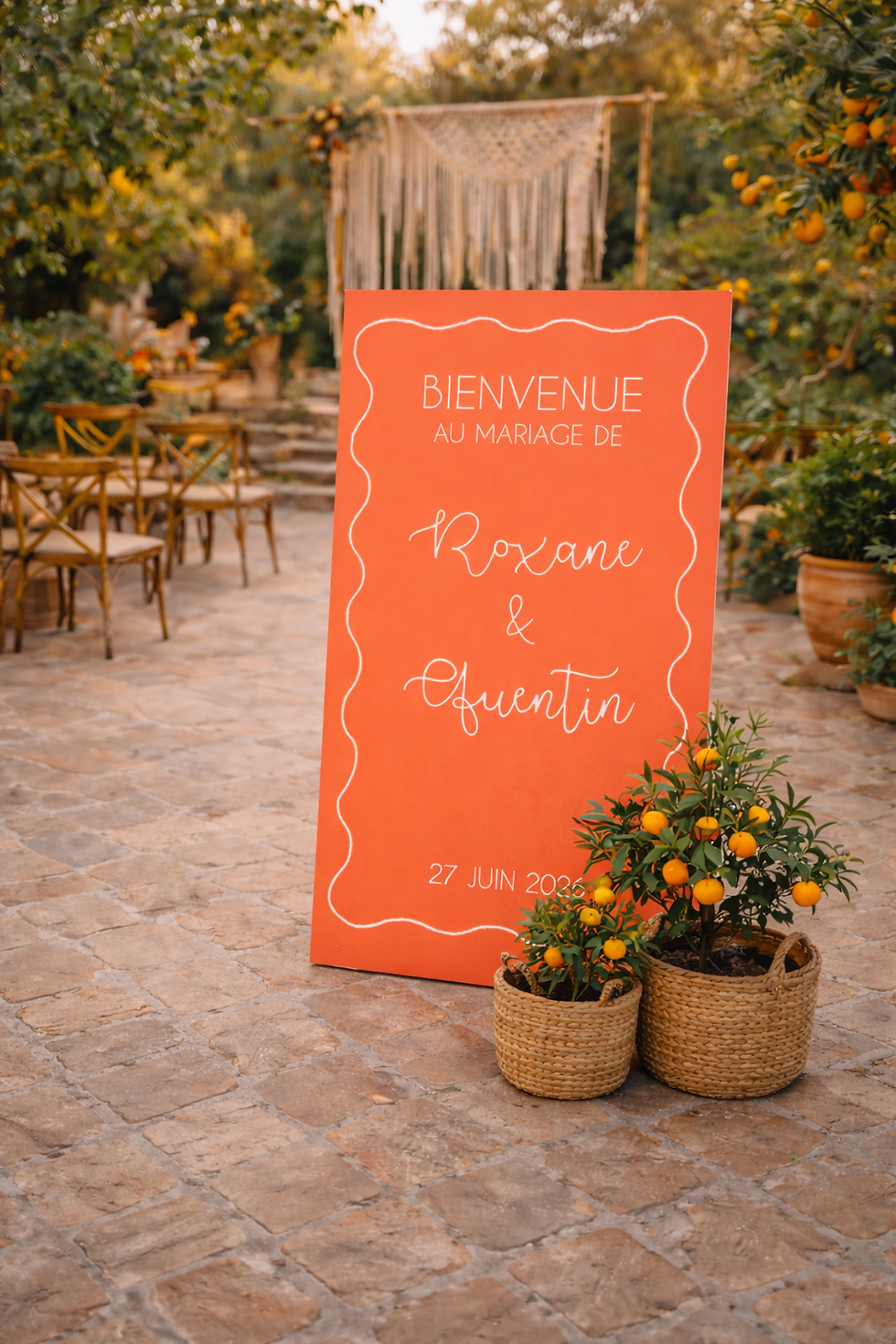 Miniature : Sticker "Panneau de bienvenue mariage R+Q"