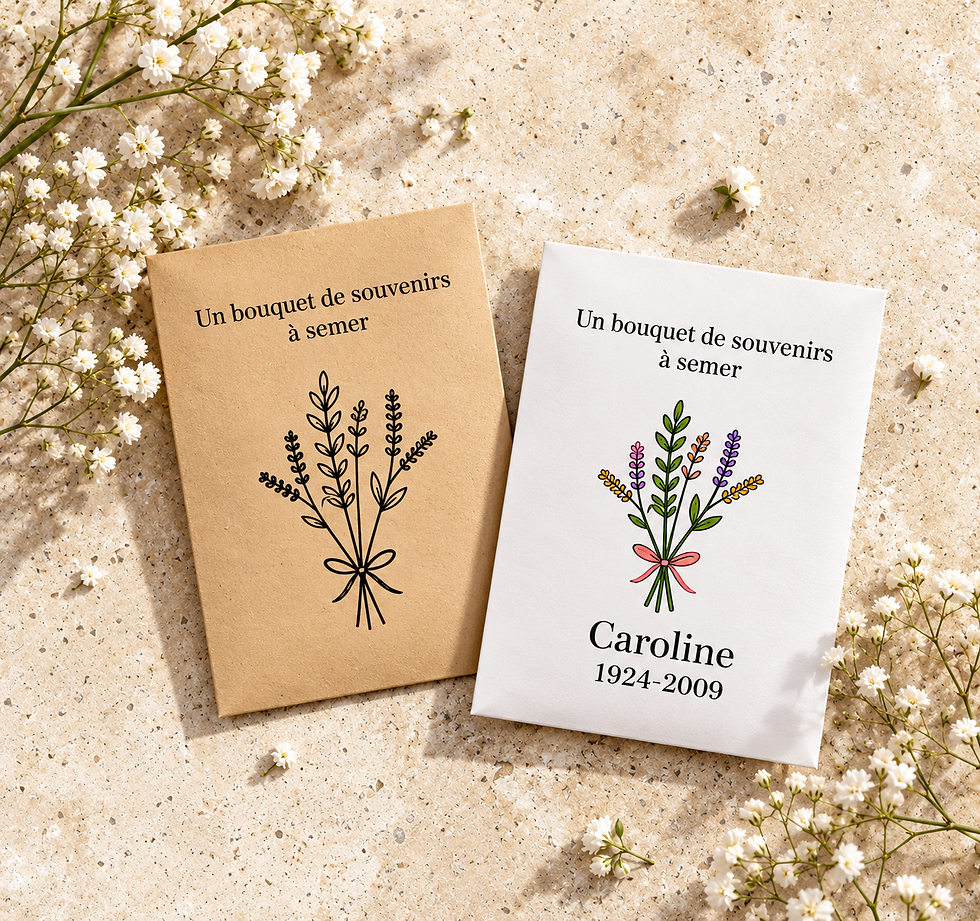 sachet de graines a semer pour funérailles