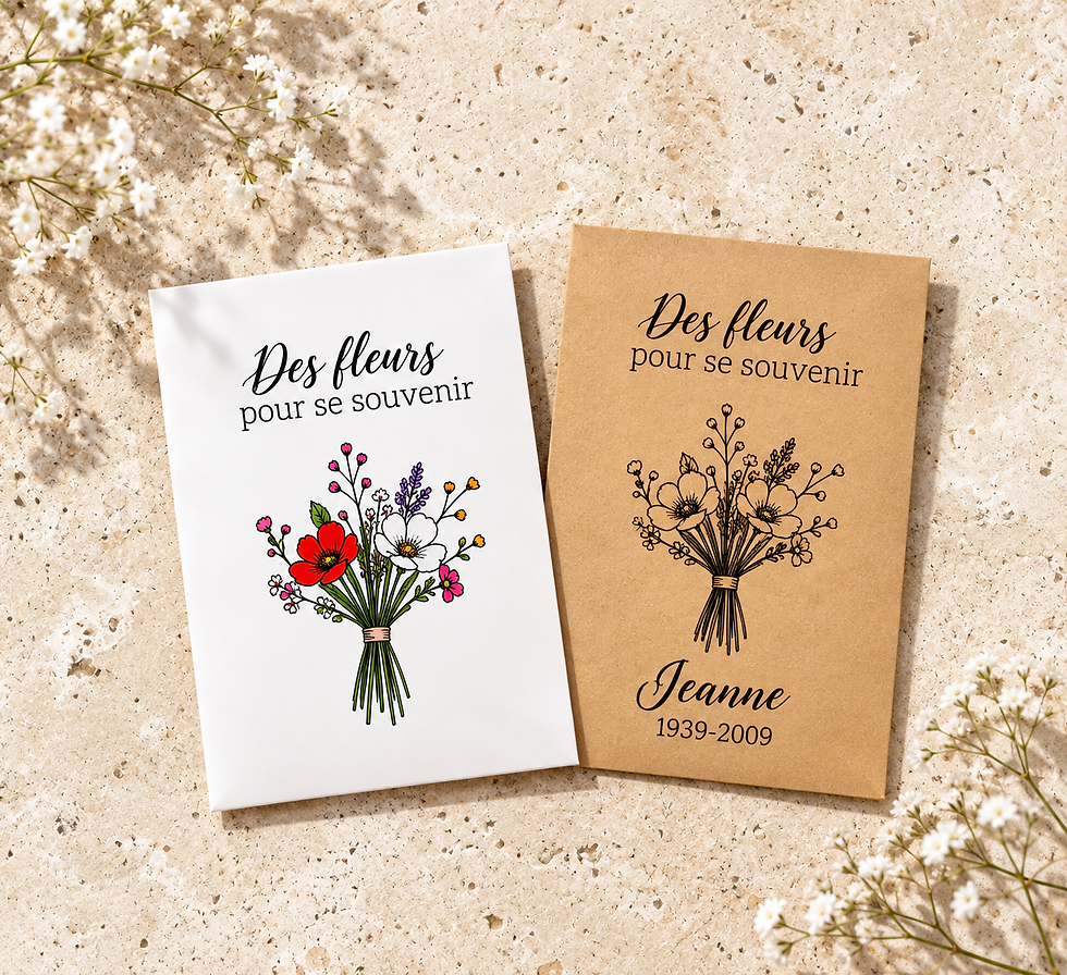 sachet de graines a offrir pour la mémoire d un défunt