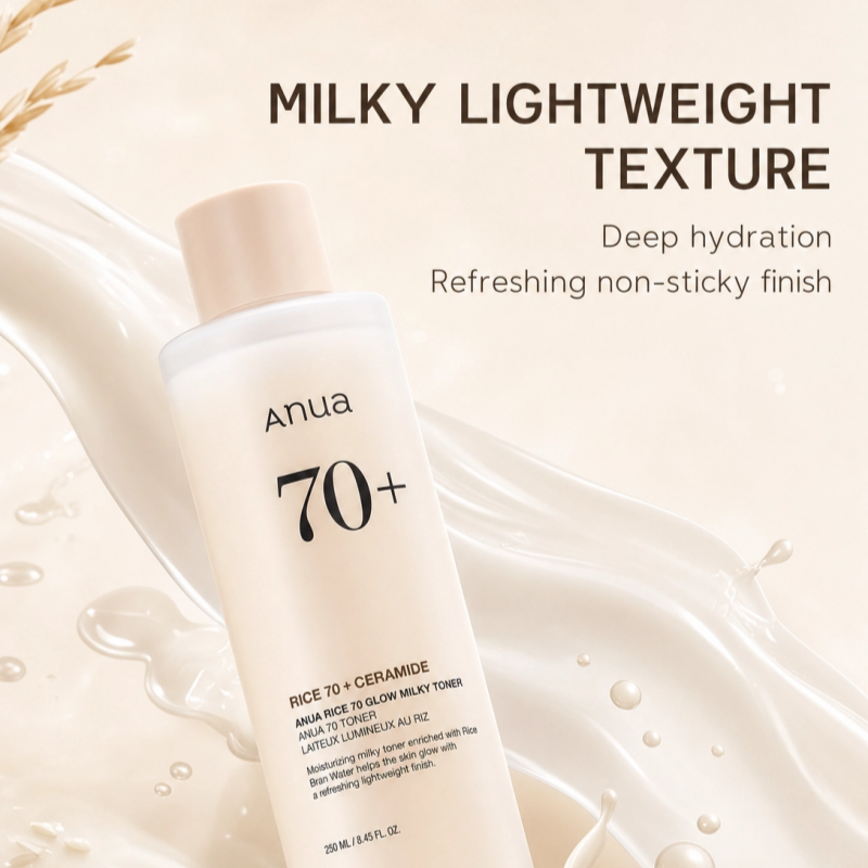 Thumbnail: Korean Rice 70 Glow Milky Toner,Acne Moisturizing Rice Water Niacinamide Facial 