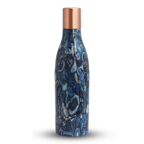 PIPAL COPPER BOTTLE DESIGNER 1000ML (BLUE)