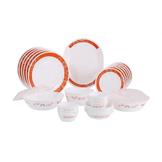 CORELLE DINNER SET LIVINGWARE PLUS TICKLED PINK 30PCS
