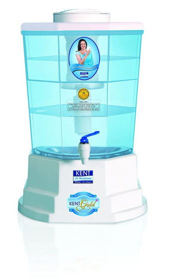 KENT GOLD+ 20-LITRES GRAVITY BASED WATER PURIFIER, WHITE AND BLUE