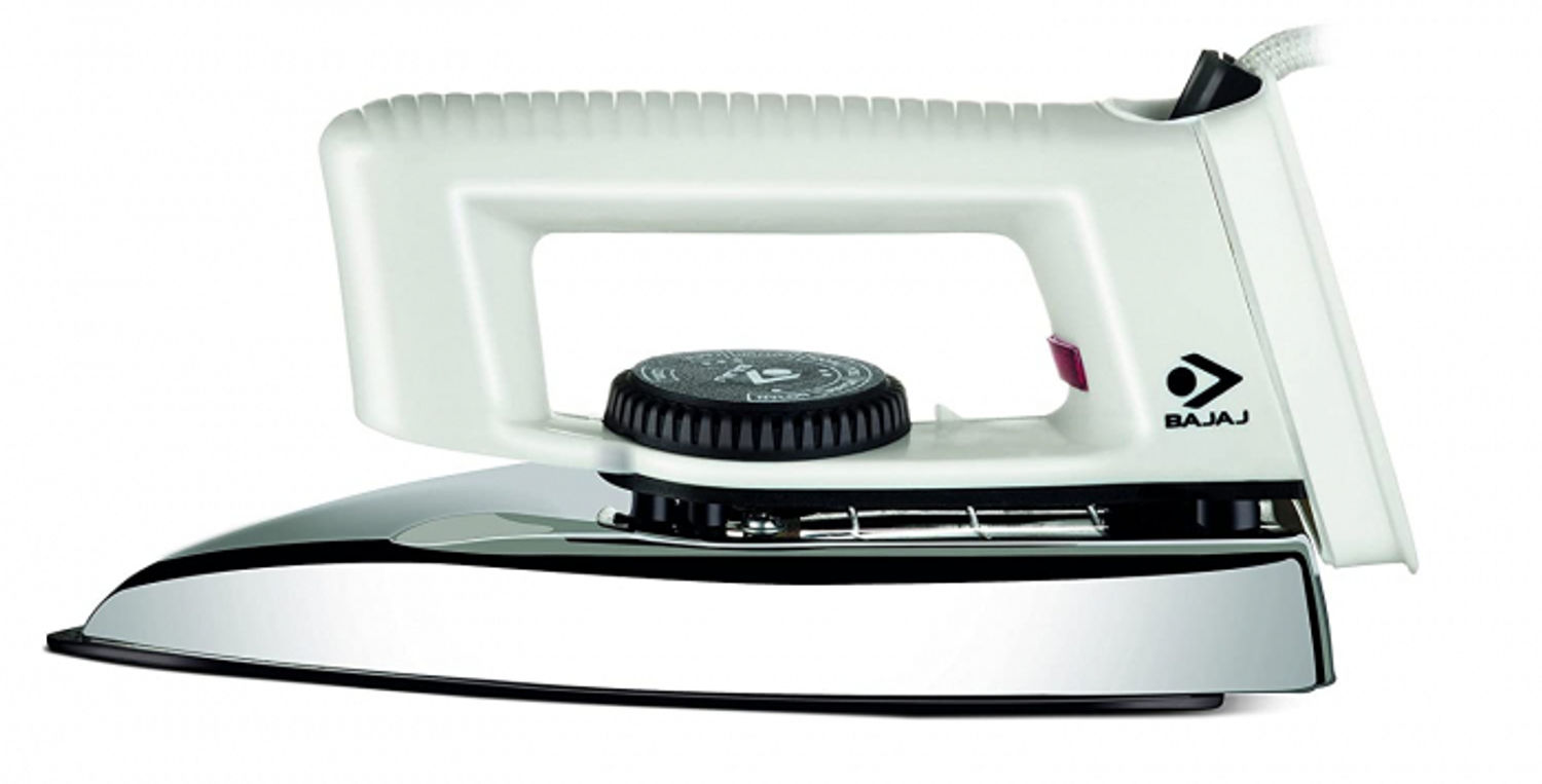BAJAJ POPULAR 1000-WATT LIGHT WEIGHT DRY IRON (WHITE)