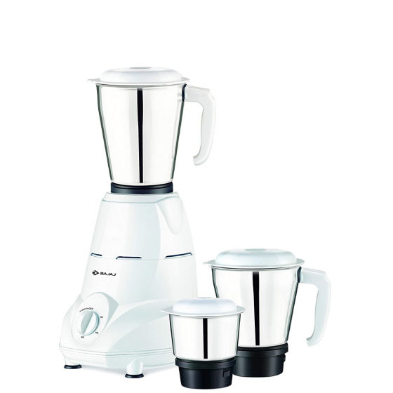 BAJAJ REX MIXER GRINDER, 500W, 3 JARS (WHITE)