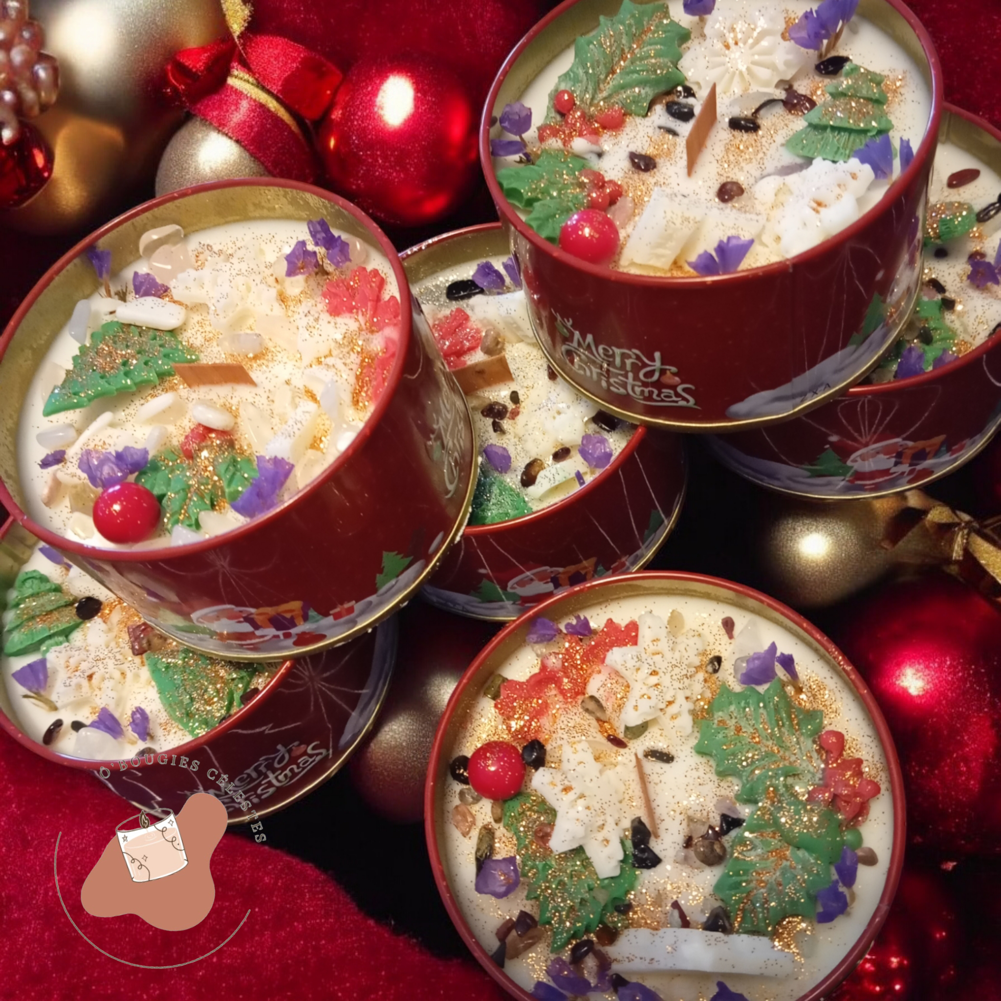 Bougies de Noël Nougat blanc