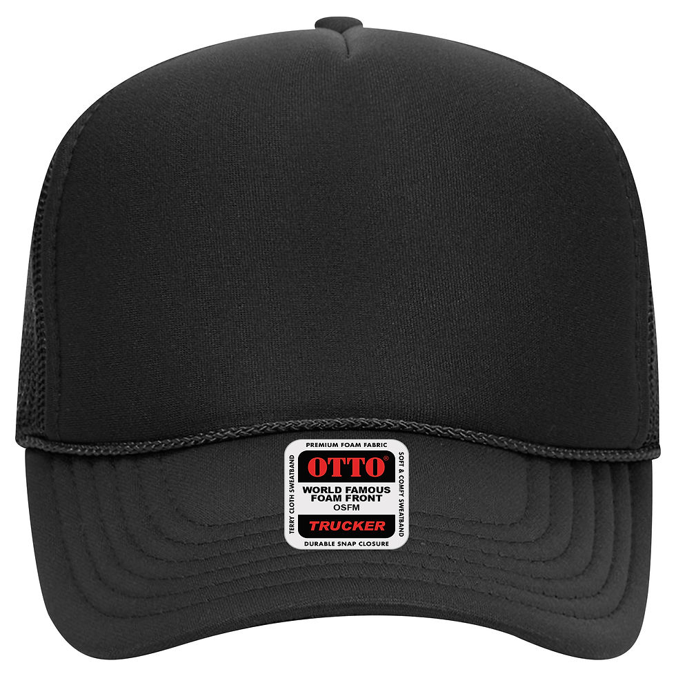 Thumbnail: OTTO Cap 5-Panel Mid Profile Mesh Trucker Hat - Black