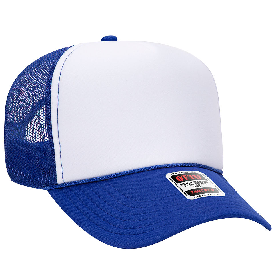 OTTO Cap 5-Panel Mid Profile Mesh Trucker Hat - Royal/White
