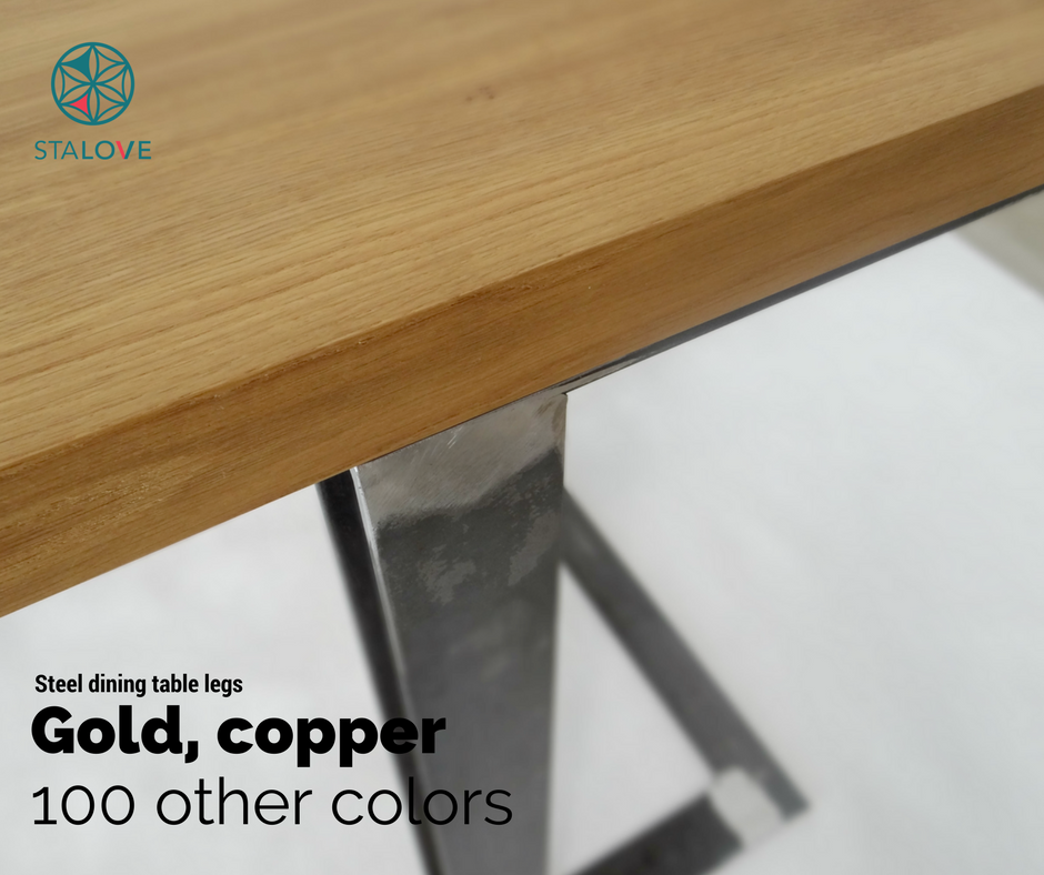 Thumbnail: Barcelona table base for dining table. Steel table legs. Unique design!