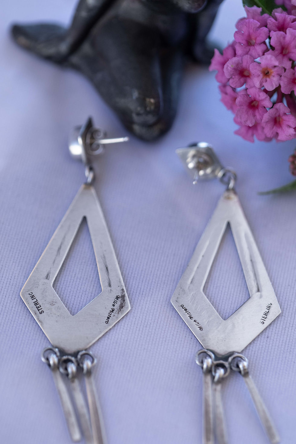 Thumbnail: Mike Platero Dangle Sterling Silver Earrings