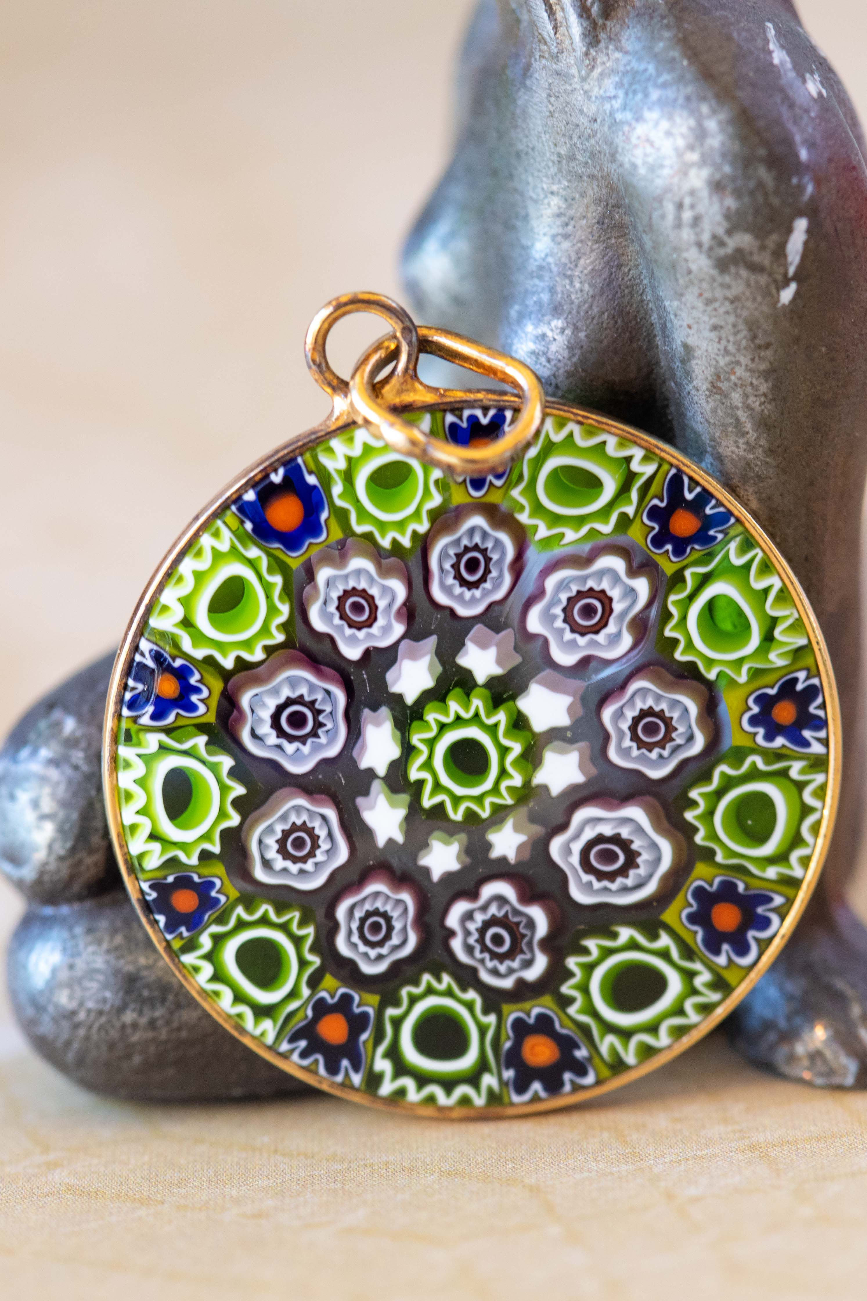 Millefiori glass pendant