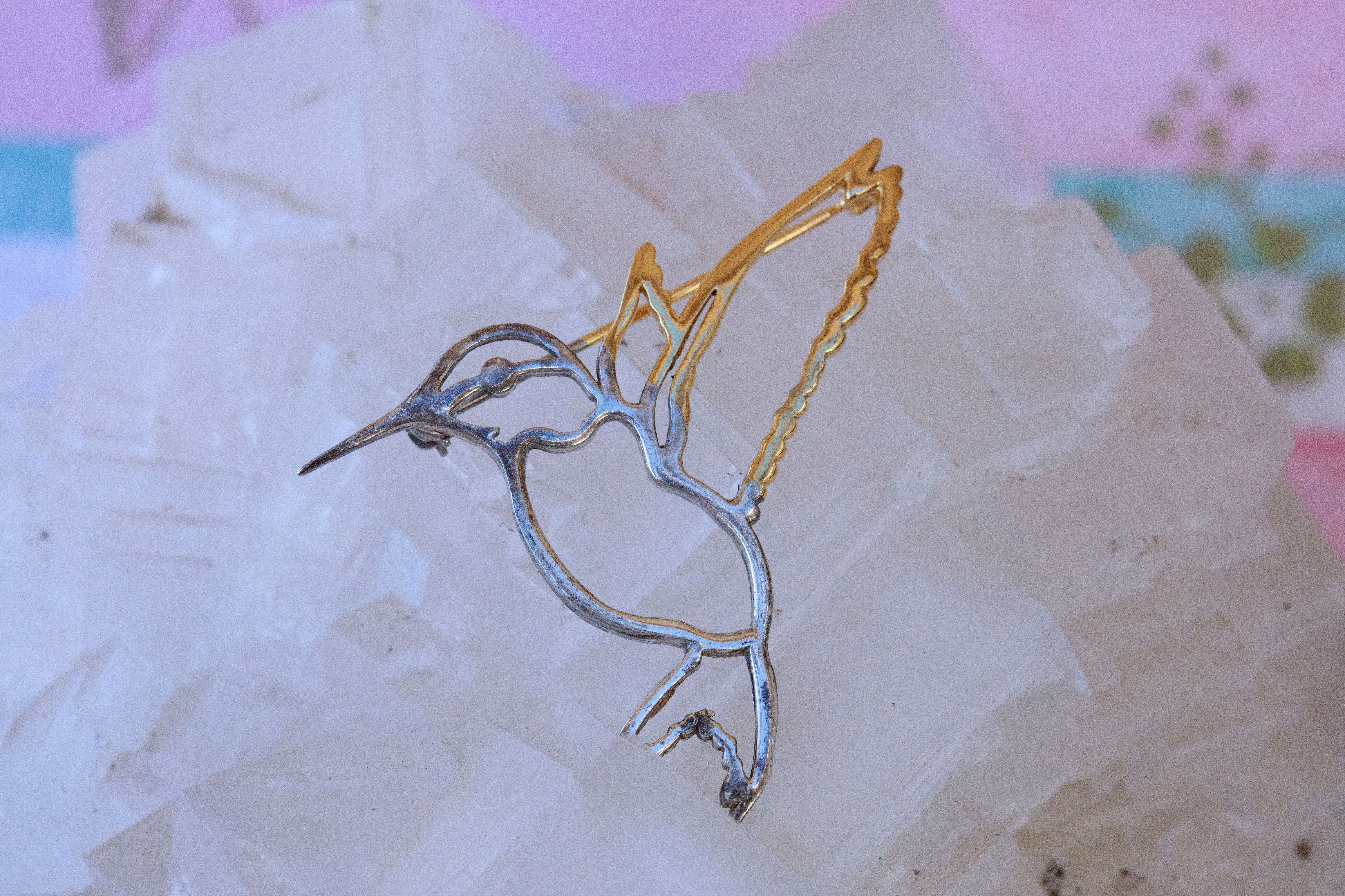 Navajo hummingbird brooch