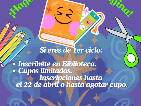 Invitación actividad "Hagamos un marca página"