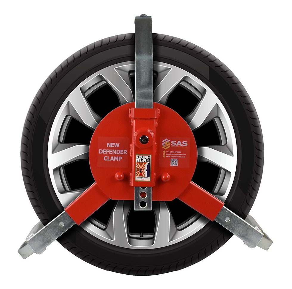 SAS New Defender Full Face Wheel Clamp for Trailers, Caravans & Motorhomes