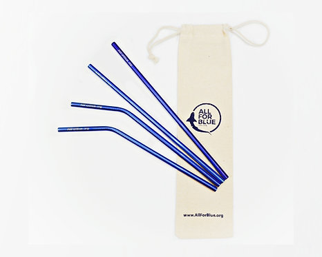 Reusable stainless straws (set of 4pcs)