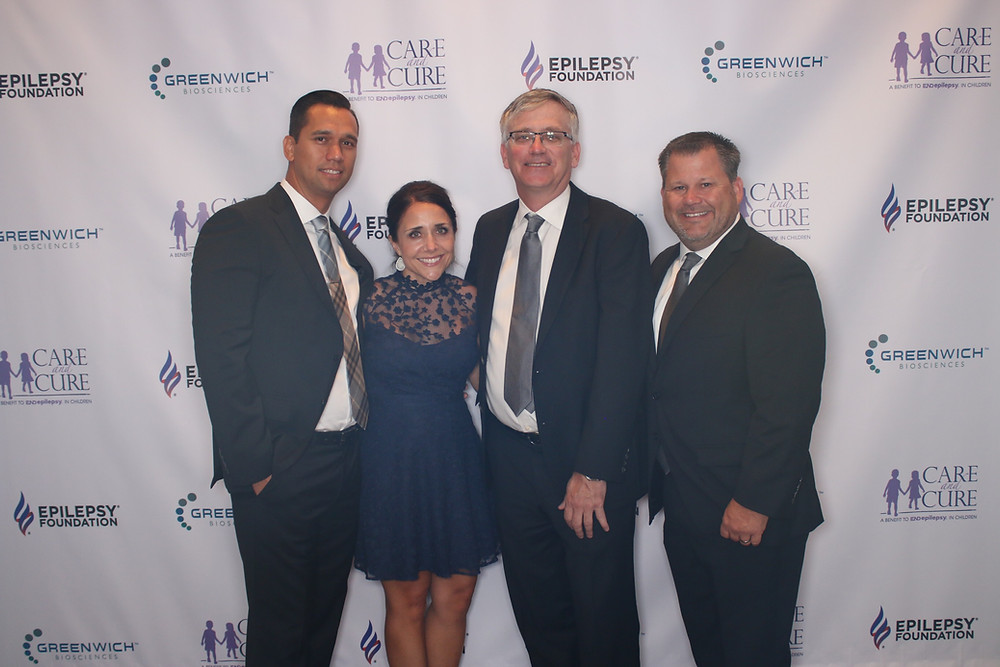 Kea Lingo, Greenwich Biosciences, Lauren Cole, Archbow Consulting, DeWayne Manning, Archbow Consulting, and Barrett Land, Greenwich Biosciences, at the Epilepsy Foundation of Greater Los Angeles’s Care + Cure Gala.