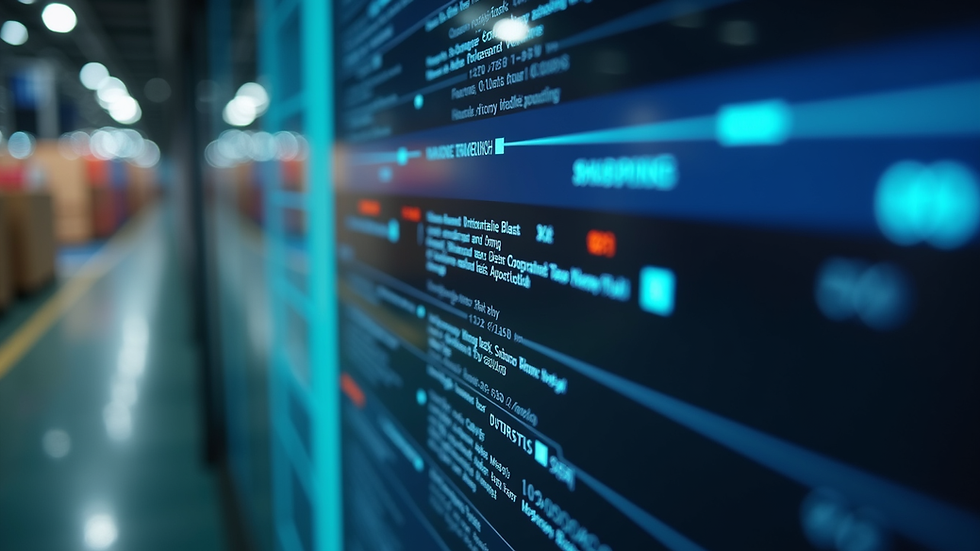 Close-up view of a shipment tracking screen showing real-time updates and alerts
