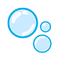 Blue Bubble Graphic symbolizing the squeaky clean services provided to homes and offices in south florida