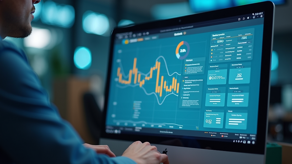 Eye-level view of a computer screen showing a transportation management dashboard