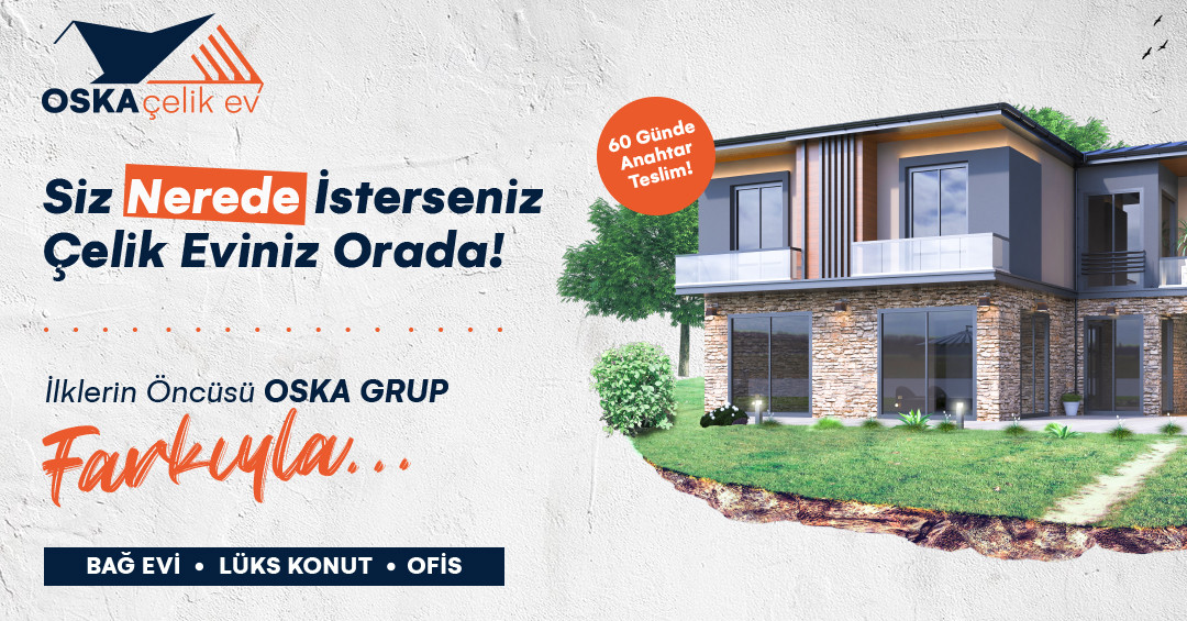 2+1 80 M² Villa Oska Çelik Ev ile lüks hafif çelik villa tasarımları