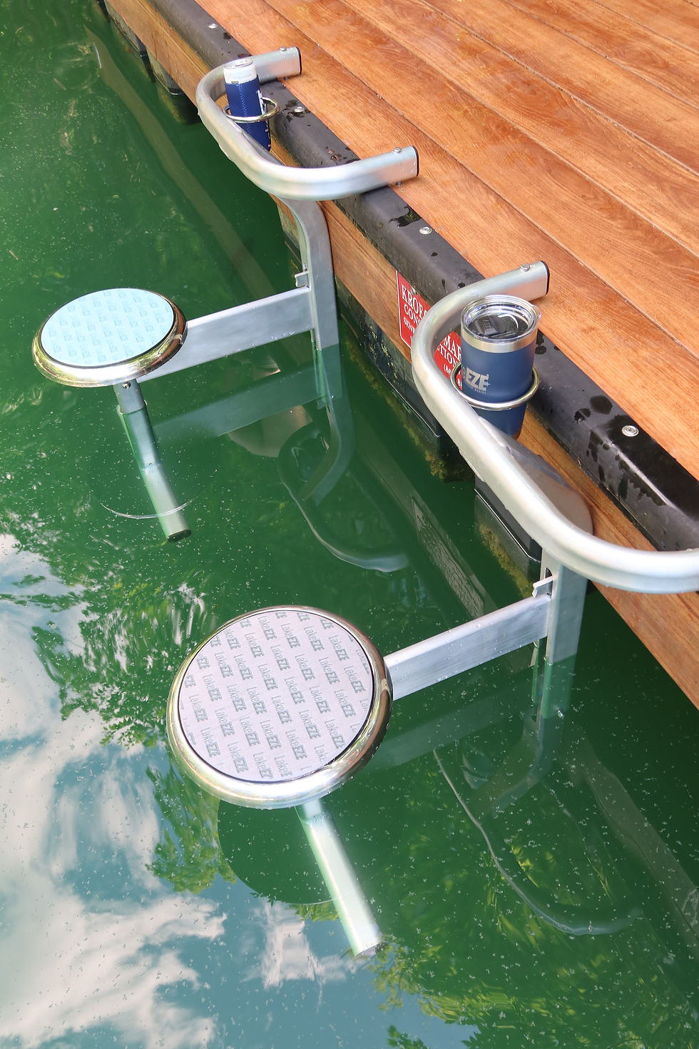 swim bar stool connected to the dock