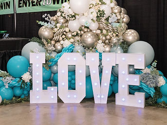 photo of a light display at a bridal expo