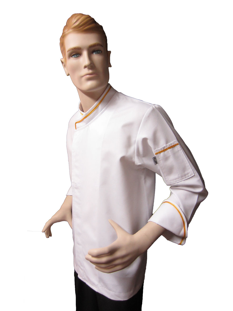 Chaqueta de Chef Modelo Broche con Detalles Dorado