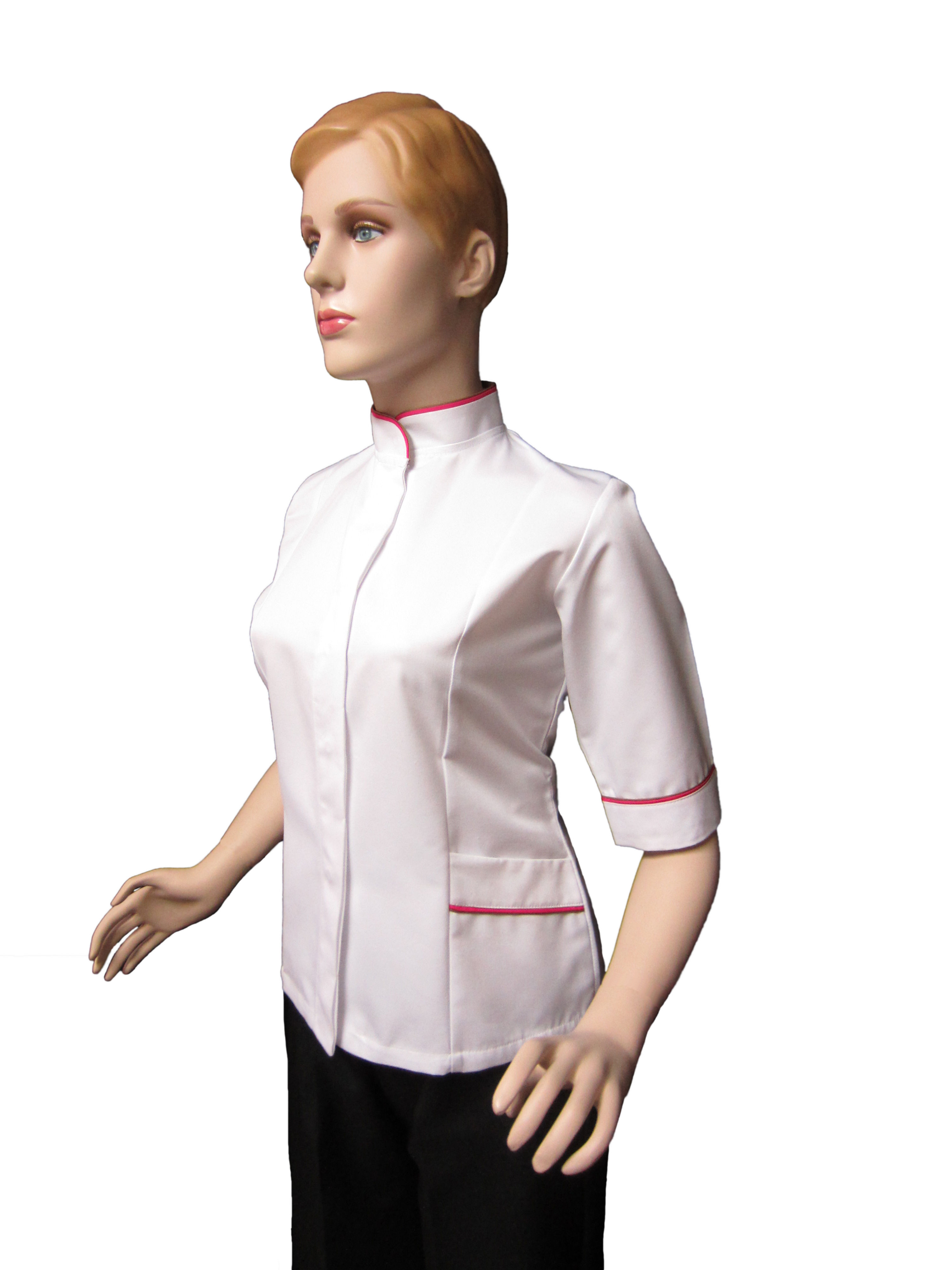 Conjunto: Chaqueta Cuello Neru con Detalles y Pantalon Resorte, Color blanco