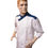 Miniatura: Chaqueta de Chef con Hombrera Azul Rayas.