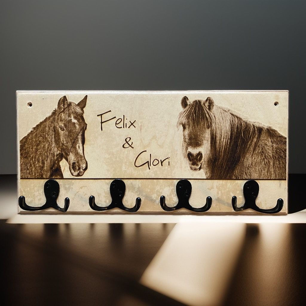 individuelles Boxenschild  mit Haken für Halfter 18x40 cm