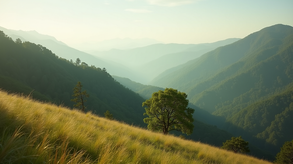 High angle view of a peaceful hillside
