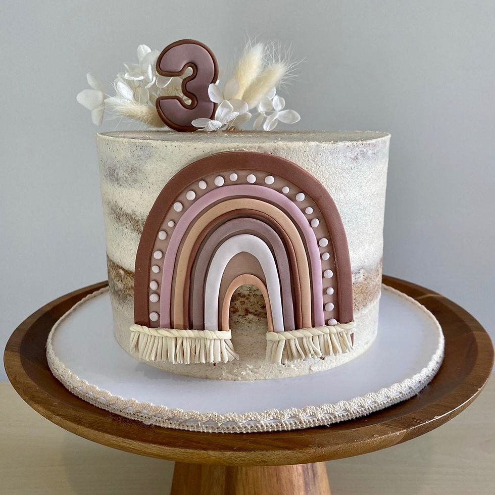 Rainbow Boho cake by SuperEgo Cakes