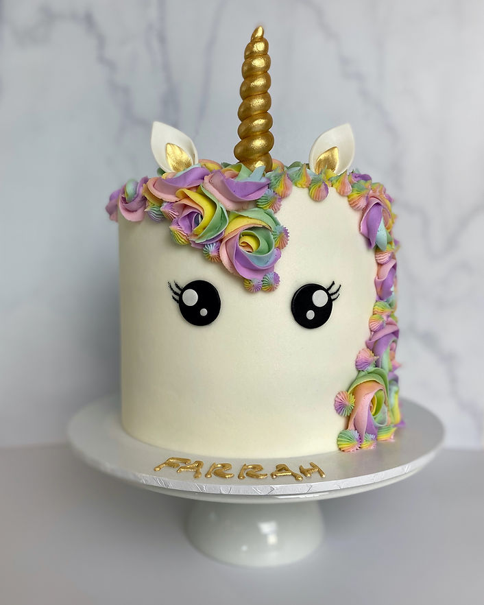 Unicorn cake in pastel colours by SuperEgo Cakes