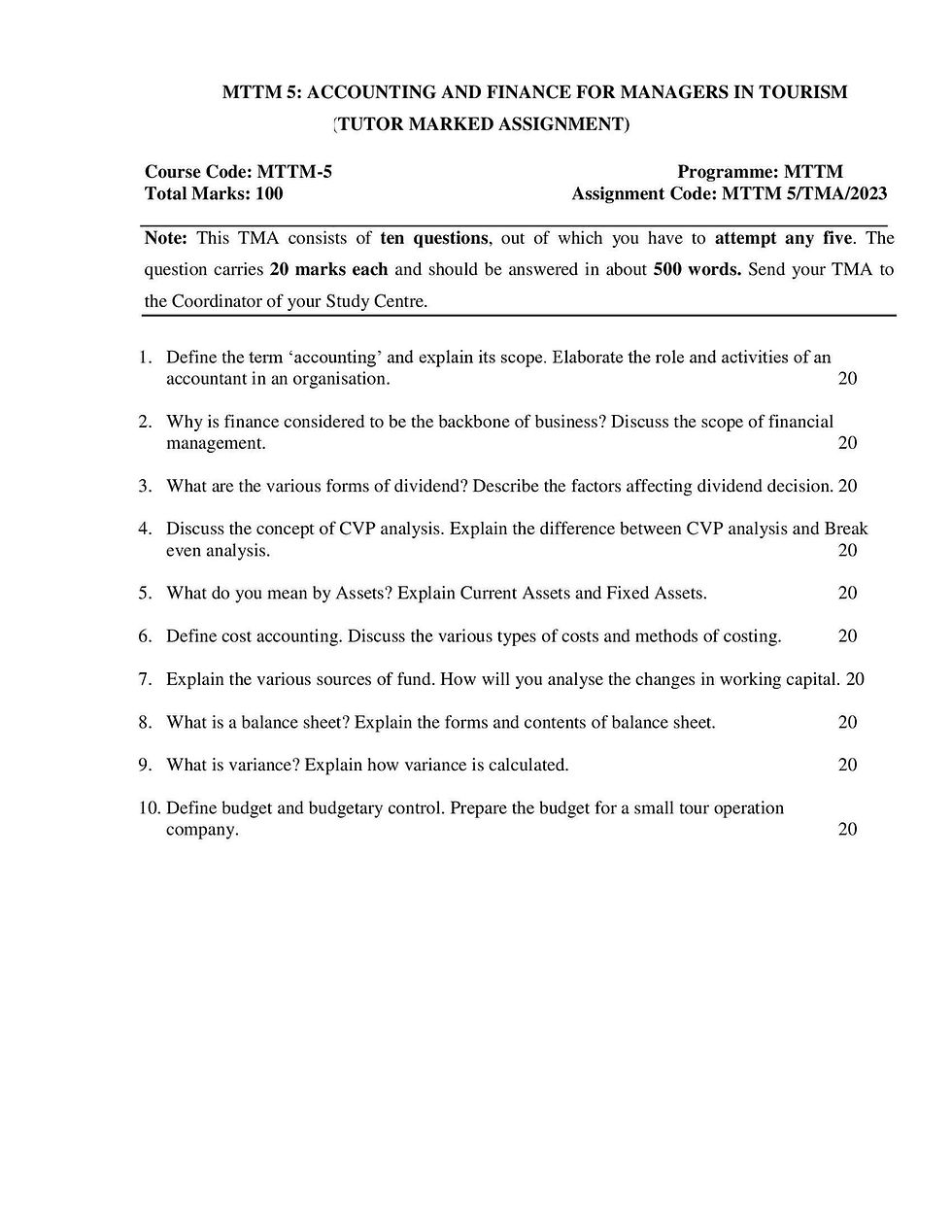 Thumbnail: MTTM-05: Accounting and Finance for Managers in Tourism (2023)