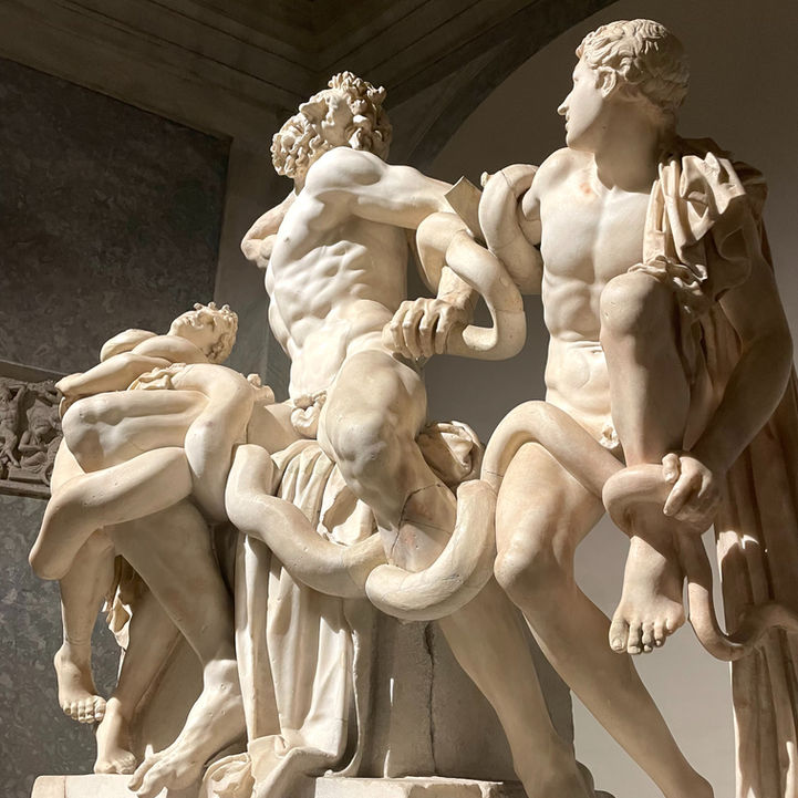 Classical marble sculpture displayed in the Vatican Museums