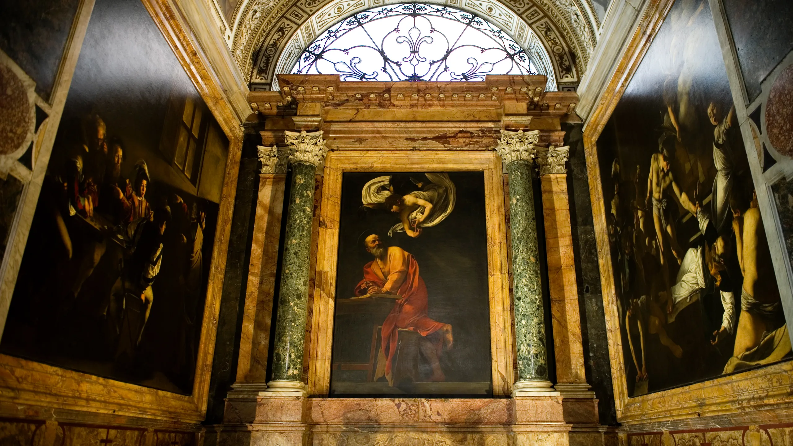 Caravaggio Painting in the Church of San Luigi dei Francesi