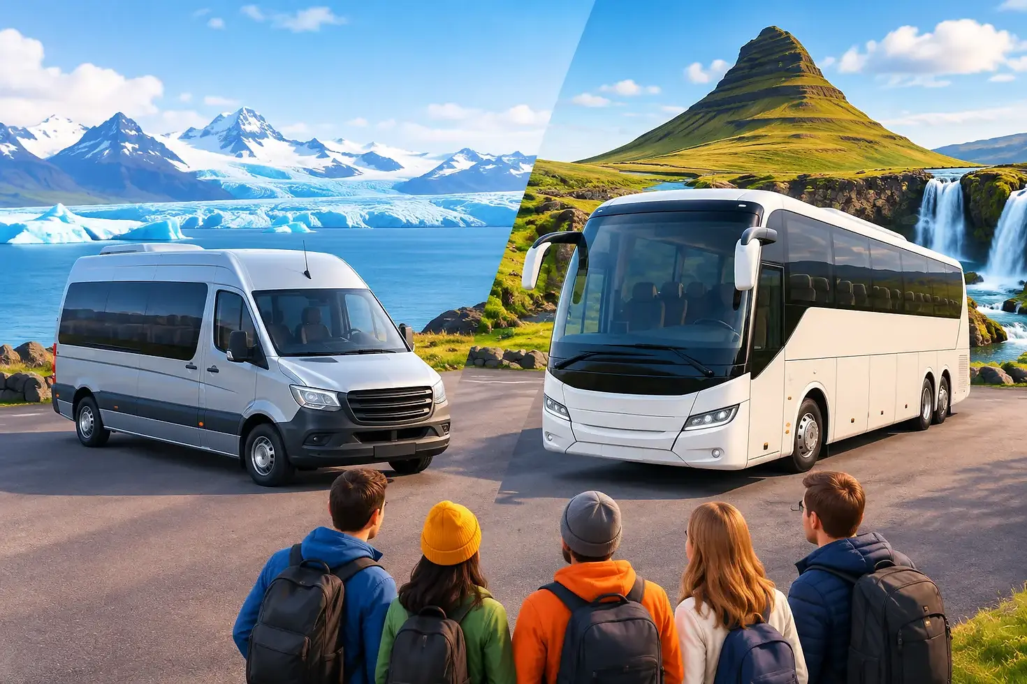 Minibus Hire vs Coach Hire Iceland for Groups