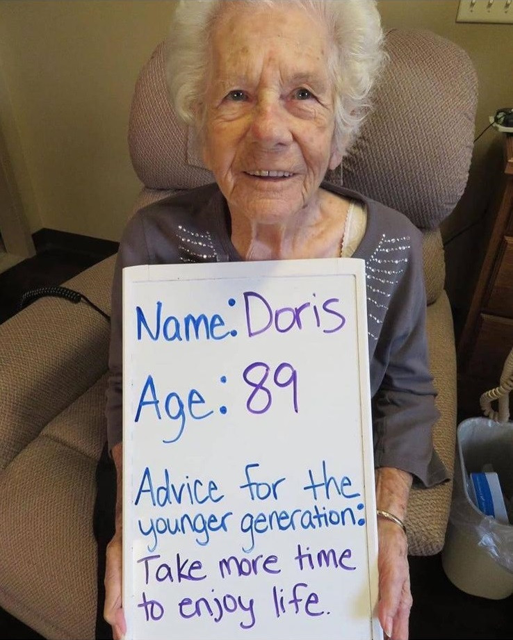 89歲的Doris給大家的建議是:「用多點時間去享受生活」