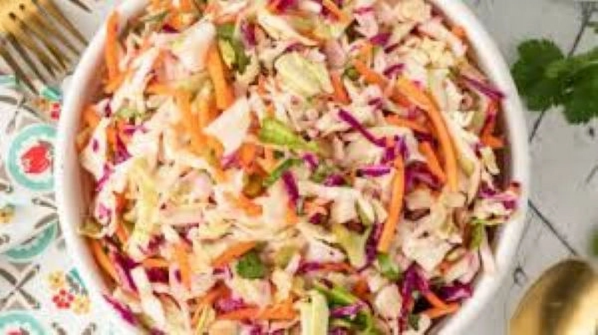 Cole-Slaw with Orange-Cilantro Mayo, Golden Raisins and Pine Nuts