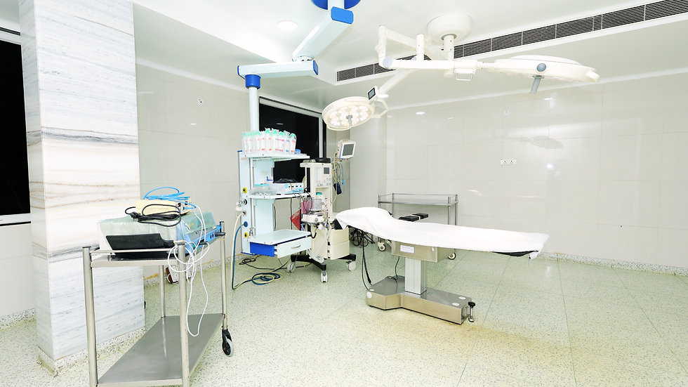 Eye-level view of a modern orthopaedic hospital entrance