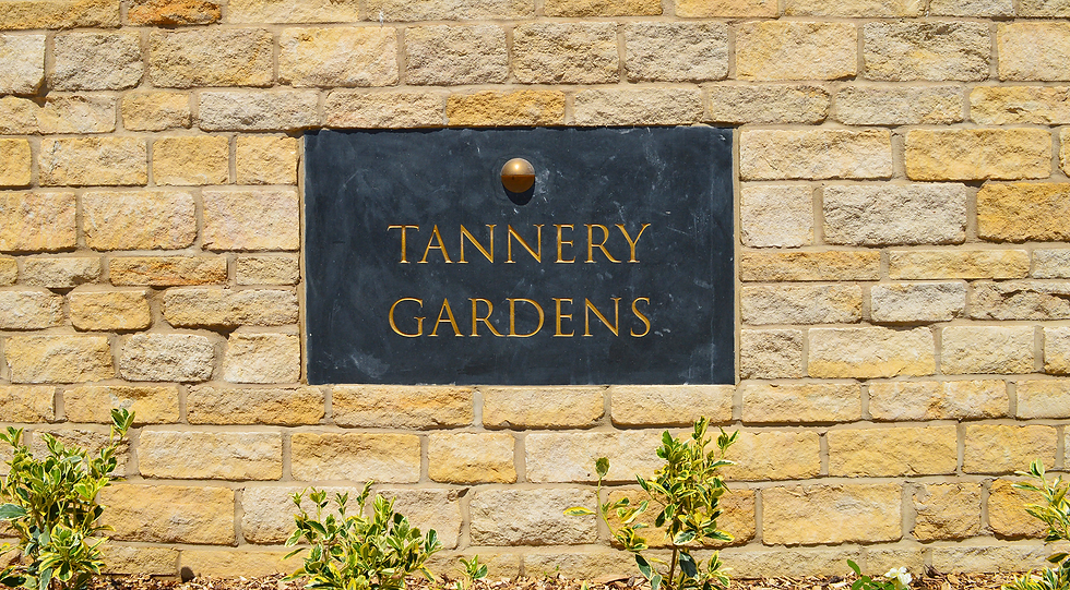 Tannery Gardens Sign