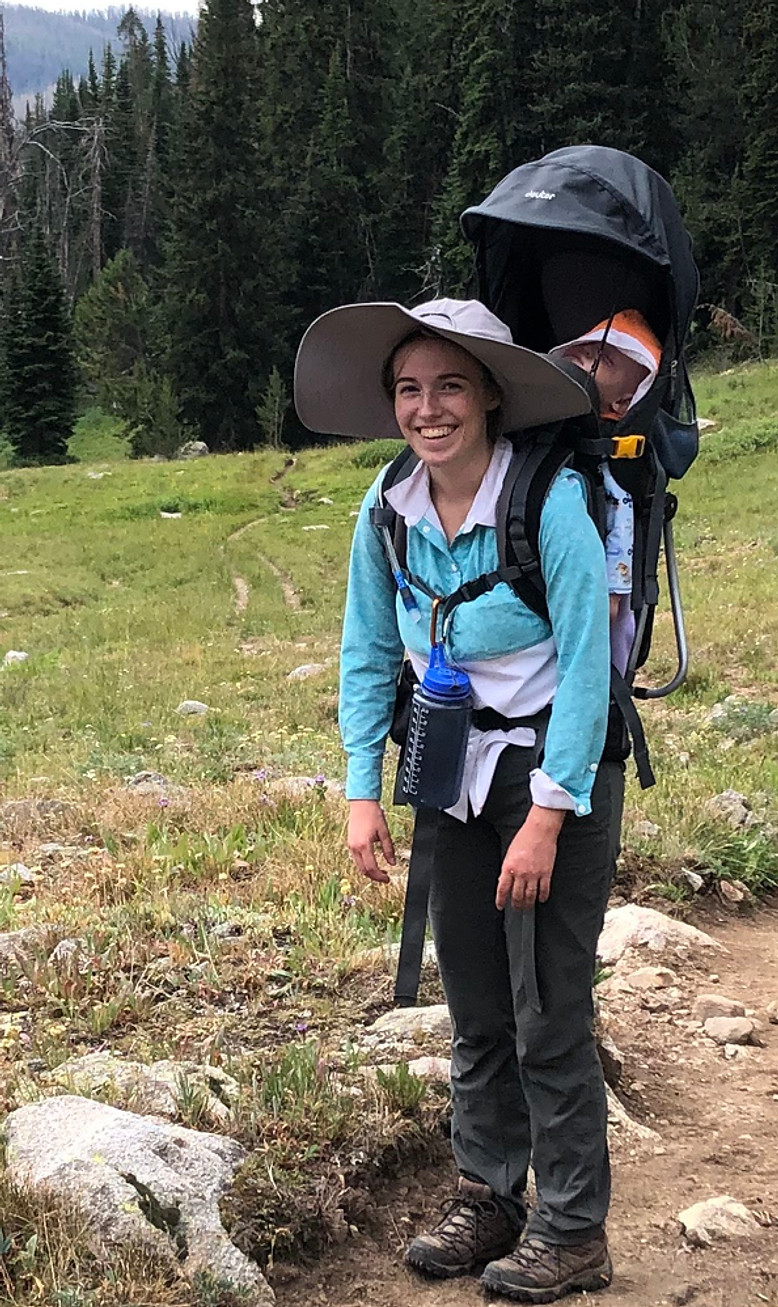 Elisabeth hiking in the mountains