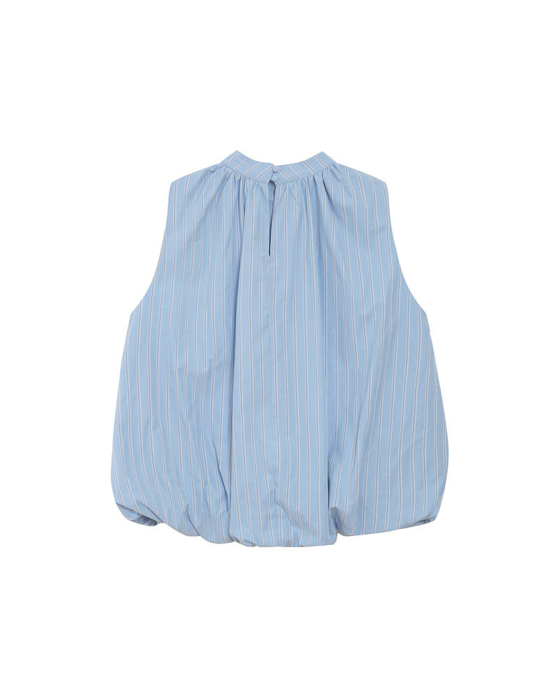 Thumbnail: Ballon Poplin Blouse Blauw
